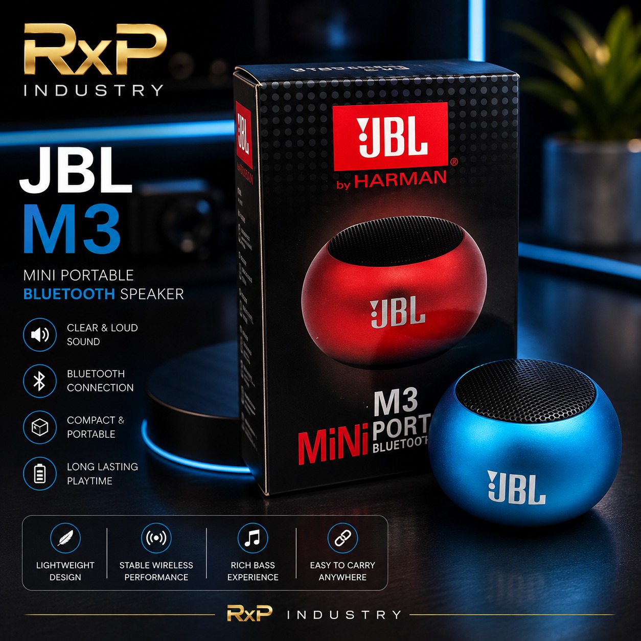 JBL M3 Mini Portable Wireless Bluetooth Speaker